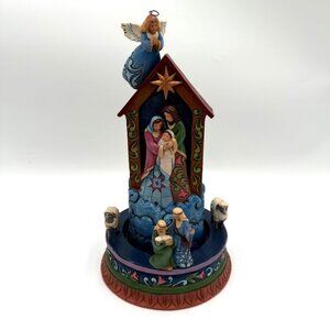 Jim Shore Manual Revolving Nativity 11" Heartwood 2016 Messiah Savior King